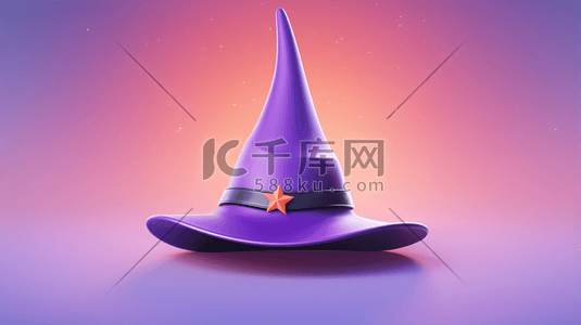 帽子创意插画图片_紫色创意时尚帽子插画3