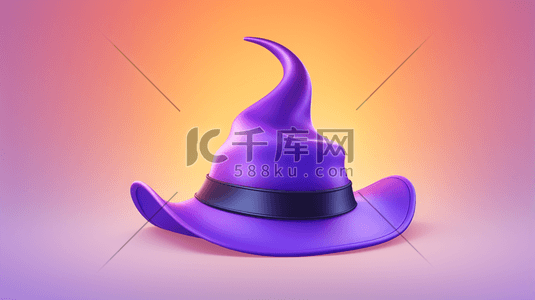 紫色创意时尚帽子插画19