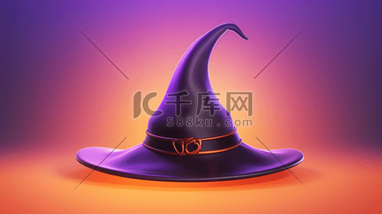魔术插画图片_紫色创意时尚帽子插画13