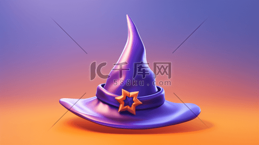 帽子创意插画图片_紫色创意时尚帽子插画18