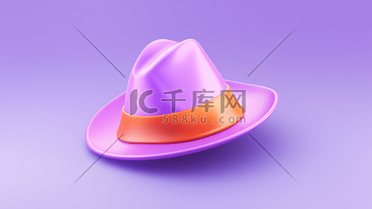 魔术插画图片_紫色创意时尚帽子插画9
