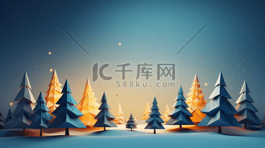 C4D彩色圣诞树插画6