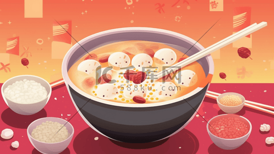 一碗美味的汤圆插画6
