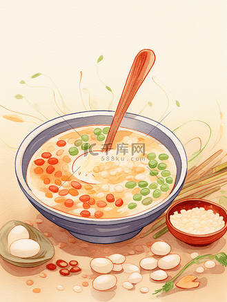 彩色传统中餐美食插画29