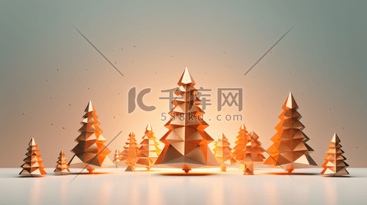 3灯饰插画图片_3D圣诞节的圣诞树插画5