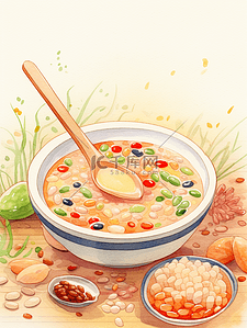 小年传统习俗插画图片_一碗美味的腊八粥插画10