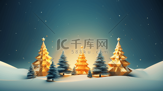 C4D彩色圣诞树插画5