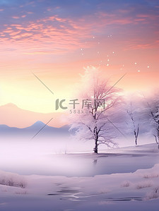 冬季梦幻的日出雪景10