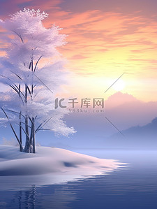 冬季梦幻的日出雪景5