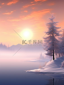 冬季梦幻的日出雪景16