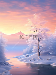 冬季梦幻的日出雪景8