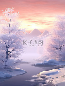 冬季梦幻的日出雪景17