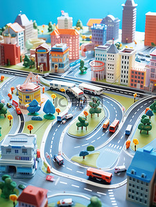 vi系统导视牌插画图片_城市智能交通系统等距微型10