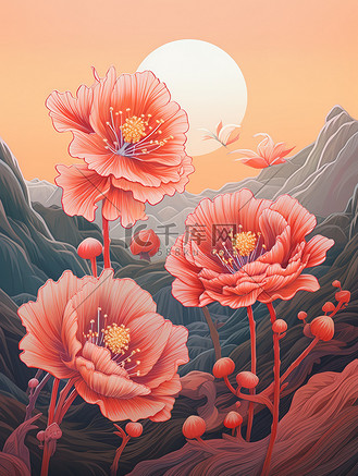 曼陀罗绘画图片素材_盛开的曼陀罗梦幻花朵14