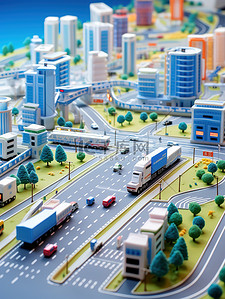 vi导视系统模板插画图片_城市智能交通系统等距微型12
