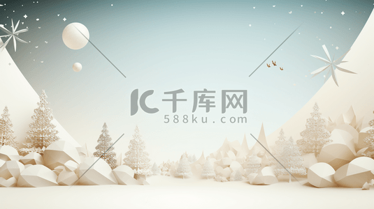 几何背景插画图片_冰天雪地田野唯美背景30