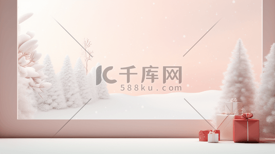 几何背景插画图片_冰天雪地田野唯美背景16