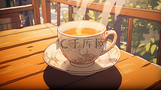 咖啡饮料杯插画图片_秋冬温暖的一杯咖啡11