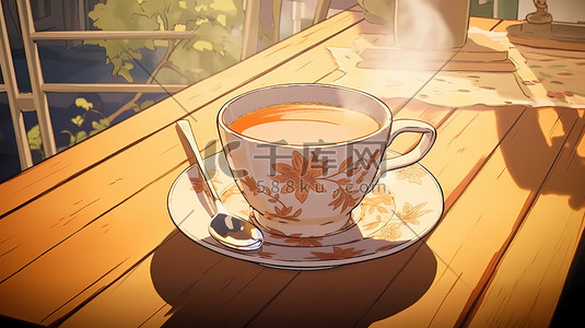 咖啡饮料杯插画图片_秋冬温暖的一杯咖啡8