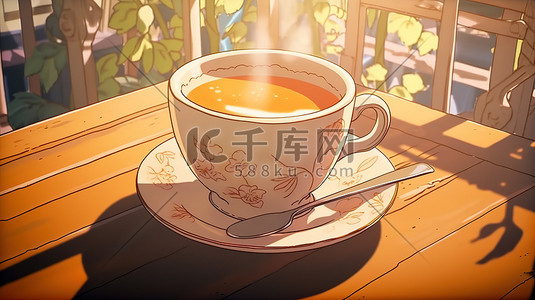 咖啡饮料杯插画图片_秋冬温暖的一杯咖啡12