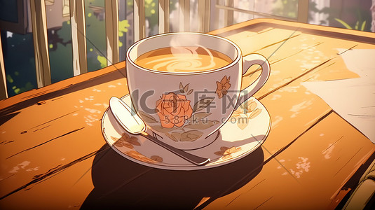 咖啡饮料杯插画图片_秋冬温暖的一杯咖啡1