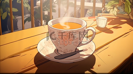 咖啡饮料杯插画图片_秋冬温暖的一杯咖啡13