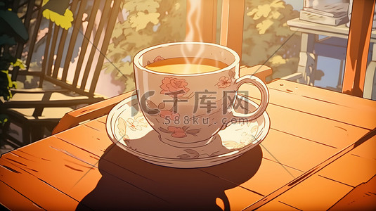 咖啡饮料杯插画图片_秋冬温暖的一杯咖啡14