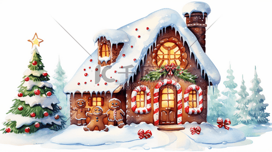 圣诞小木屋和姜饼人