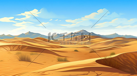 广阔的沙漠沙丘炽热阳光1