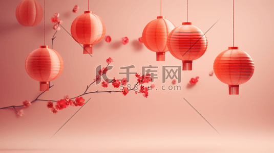 如意灯笼插画图片_3D立体传统中国风灯笼装饰插画7
