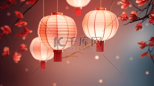 如意灯笼插画图片_3D立体传统中国风灯笼装饰插画23