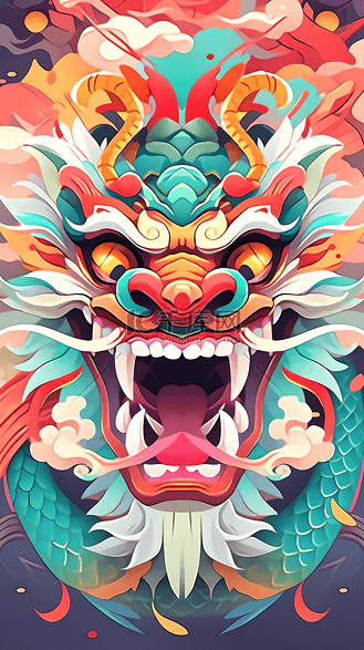 个人vip和企业vip免费下载插画中国龙和谐龙头元素龙年个人vip和企业