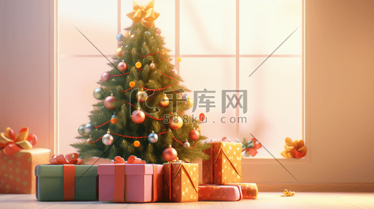 绿色圣诞树可爱插画12
