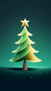 创意唯美背景插画图片_圣诞节唯美背景圣诞树插画