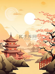 中国新年喜庆红色插画10