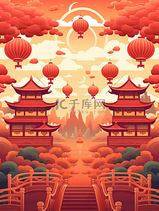 中国新年喜庆红色插画4