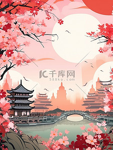 新年数字9插画图片_中国新年喜庆红色插画9