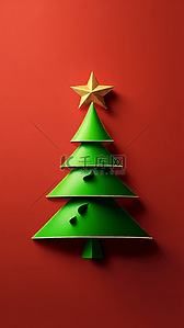 圣诞节唯美背景圣诞树插画