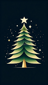 创意唯美背景插画图片_圣诞节唯美背景圣诞树插画