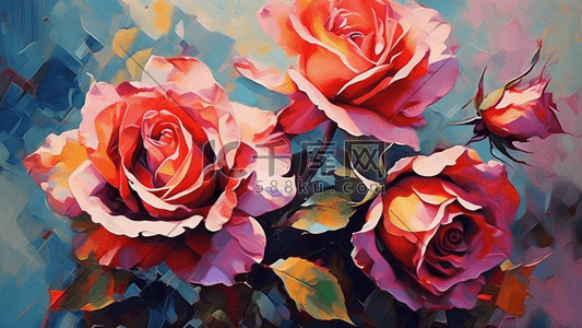 抽象花卉玫瑰插画