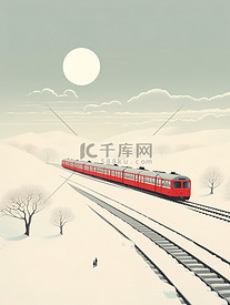 冬天雪地火车行驶5