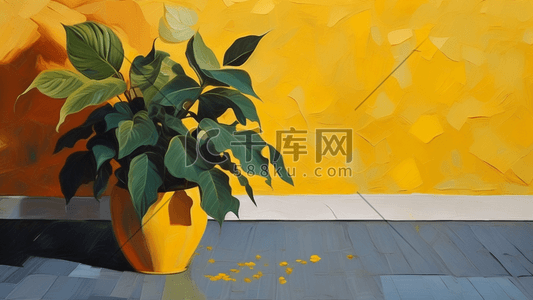 静态模板插画图片_植物抽象黄色静态插画
