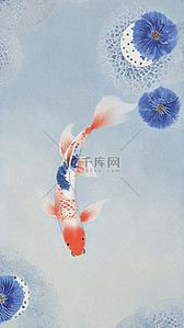 中国风插画传统新年锦鲤
