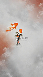 中国风传统新年锦鲤插画