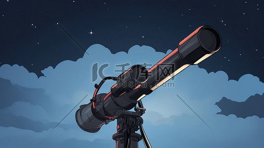 望远镜观星插画图片_夜空望远镜的插图4