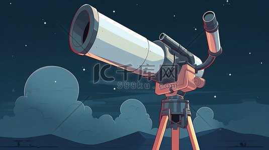 望远镜观星插画图片_夜空望远镜的插图15
