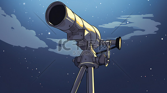 望远镜观星插画图片_夜空望远镜的插图13