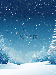 白雪插画图片_冬季雪景白雪恺恺雪山20