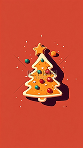 饼干罐样机插画图片_圣诞节饼干简约背景图