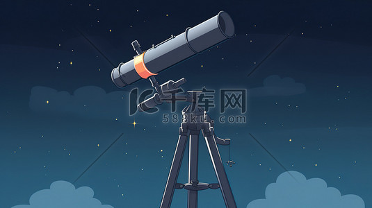 望远镜观星插画图片_夜空望远镜的插图9